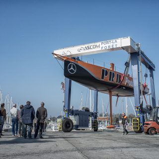 Sortie de chantier et mise � l'eau de PRB 